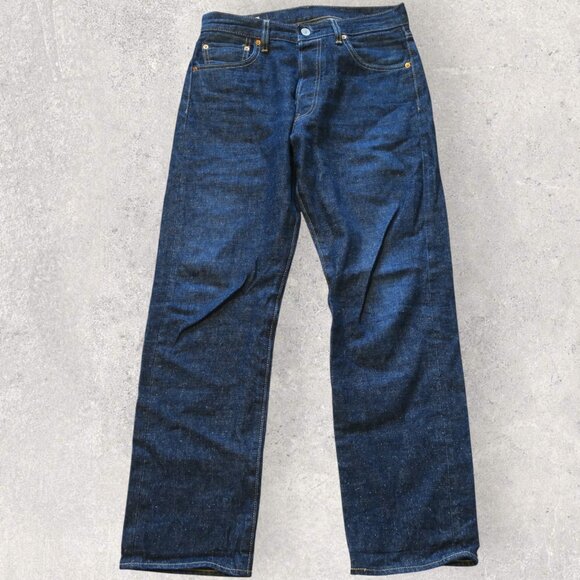 Levi's Premium 501 Selvedge Neppy Cotton Hemp Raw Denim Jeans 30x30 Dark Blue - Picture 3 of 9
